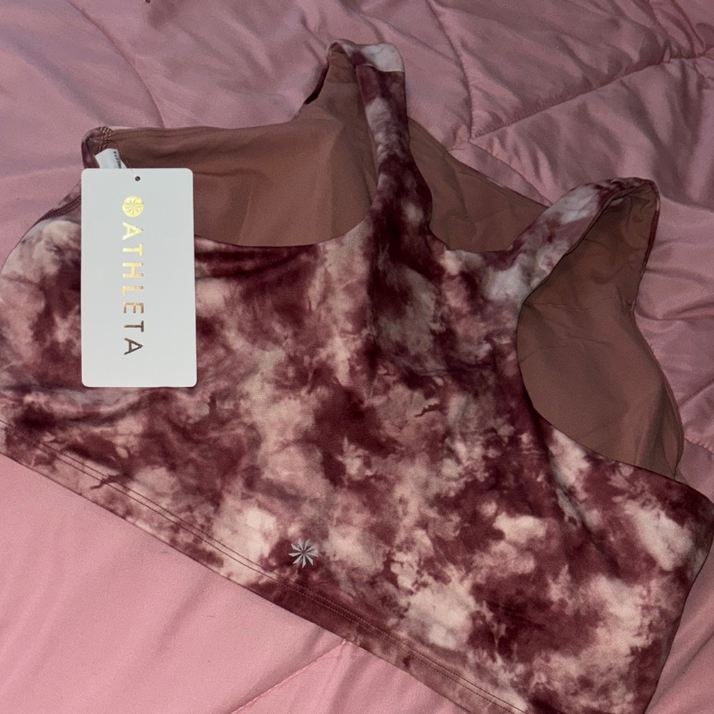 Athleta Pink and Purple Sleeveless Crop Tank Top